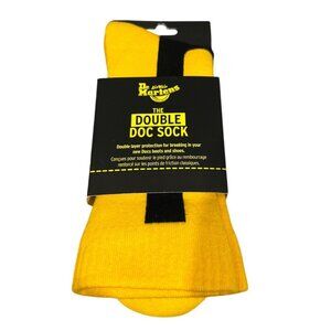 Dr Martens The Double Doc Crew Socks Ladies Size S/M 3-8 Gold Black